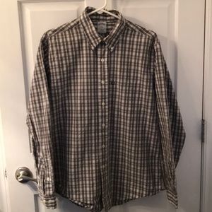 Brooks Brothers grey plaid dress shirt